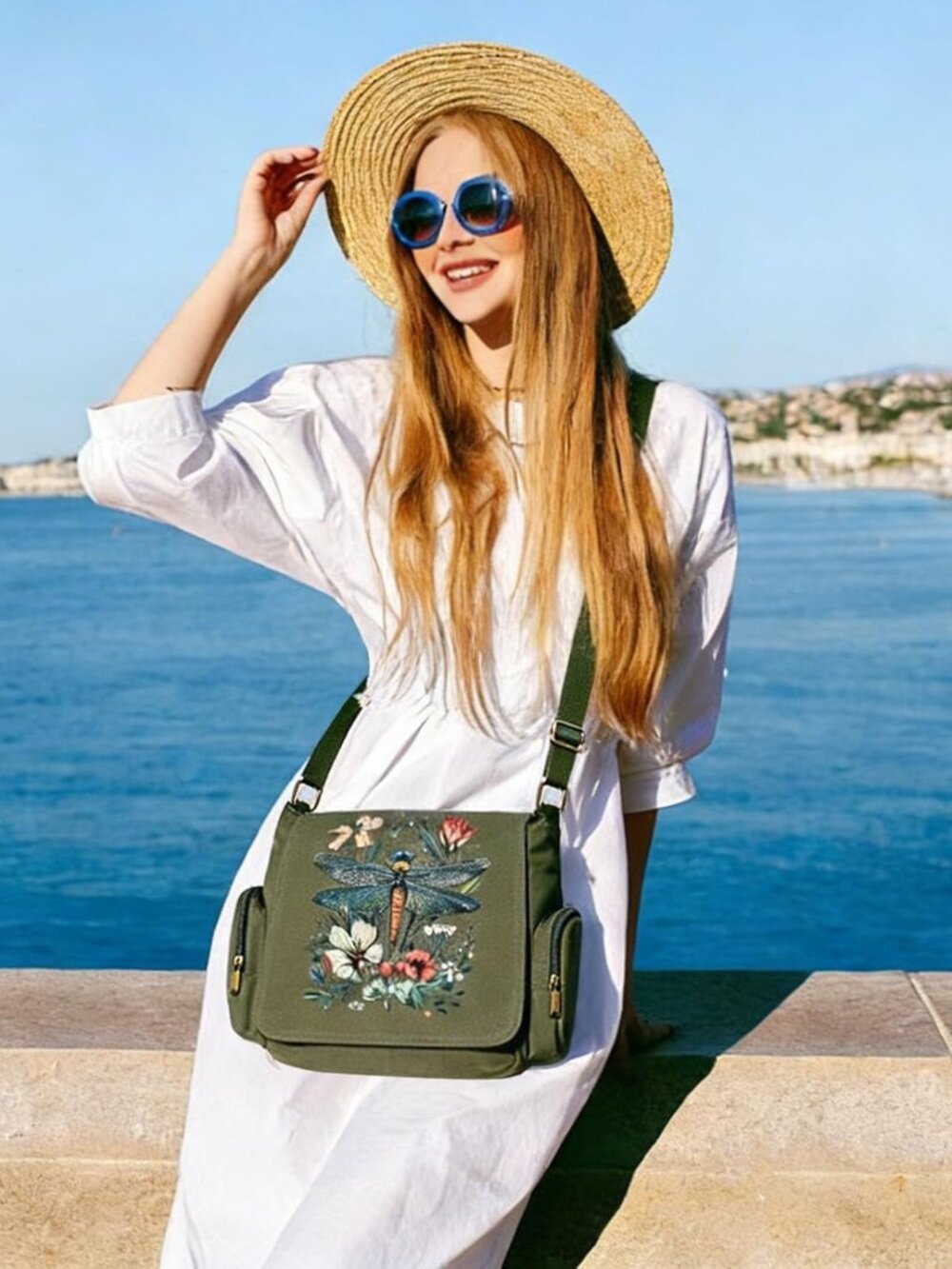 Pattern Messenger Bag Cute Canvas Crossbody Bags Women/Men Shoulder Messenger Pu - Picture 2 of 6